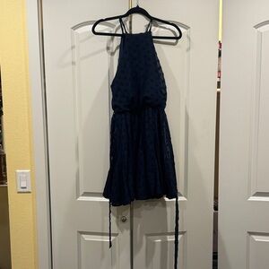 She + Sky Textured Blue Dress